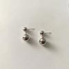 Cold Style Metal Double Ball Earrings, Niche High-End Spherical Earrings, Women'S Simple And Versatile Design Earrings