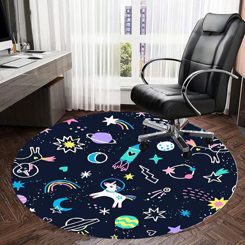 1pc Office Carpet Chair Mats Space Unicorns Adventure Perfect for Decorating Office Chairs, Living Rooms, Or Bedrooms