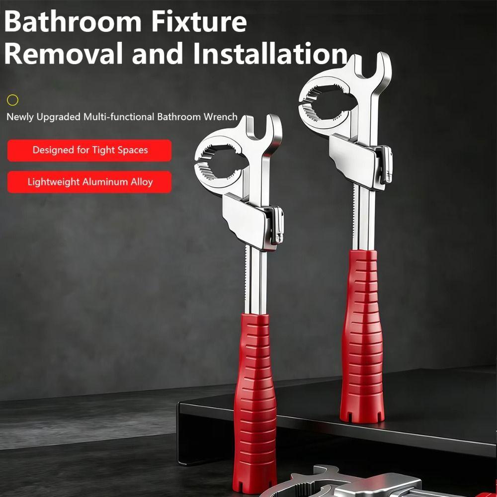 Large Opening Bathroom Spanner Aluminum Zinc Zinc Alloy Plumbing Wrench Faucet Wrench  Sink Installation