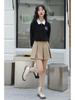 Women's Retro Embroidered Polo Collar Half-Zip Pullover - Long Sleeve, Spring/Autumn 2025