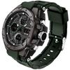 LED Dual Time Men's Digital/Analog Watch, Waterproof, Military/Sports Watch, Light,