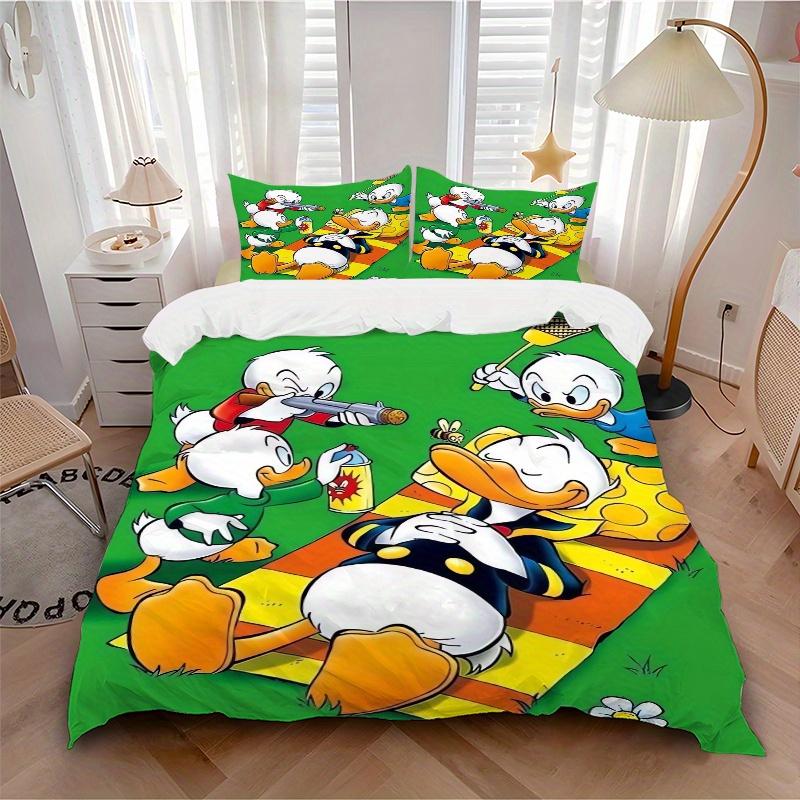 3pcs Duck Family Picnic Bedding Set Includes 1 Quilt Cover and 2 Pillowcases, Comfortable S038