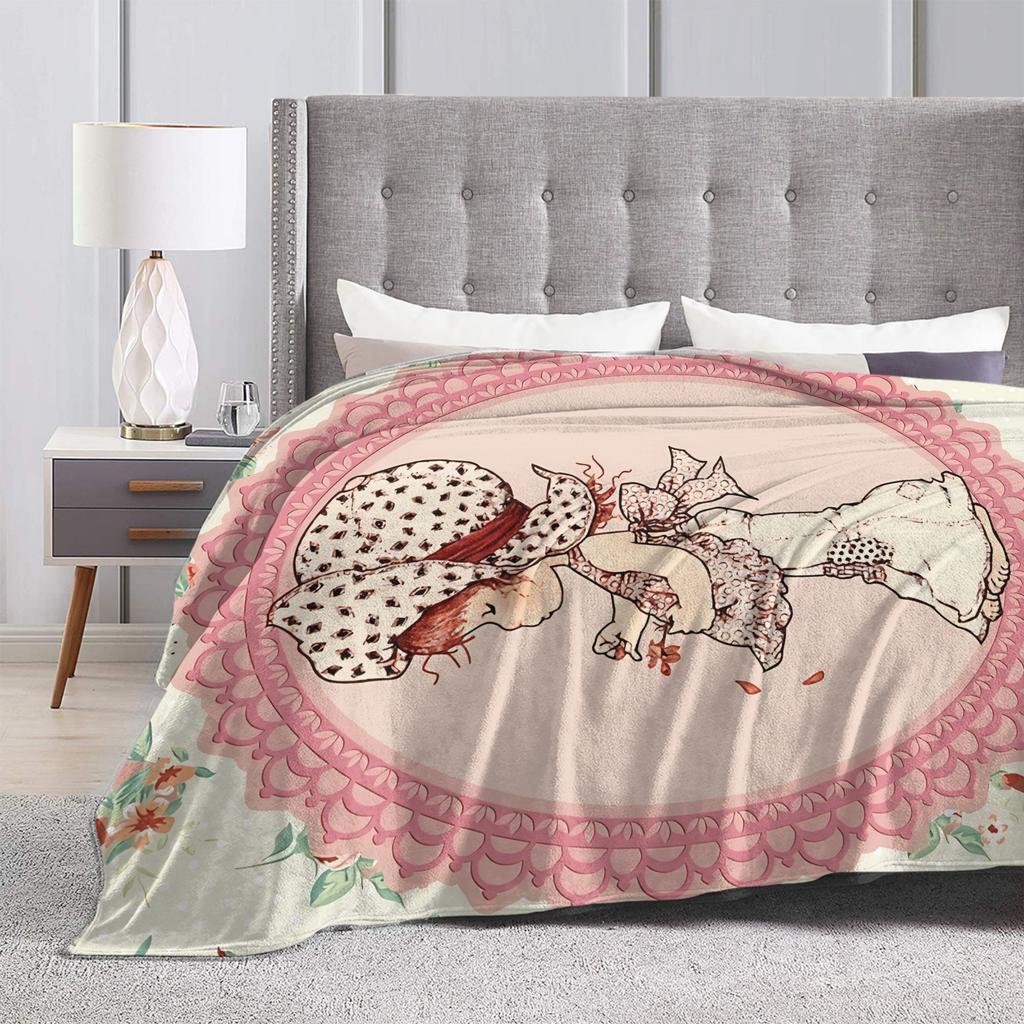 Girl Sarah Kay with Flower Blanket Quality Super Warm Throw Blanket Spring Decorative Bedroom Aesthetic Bedspread