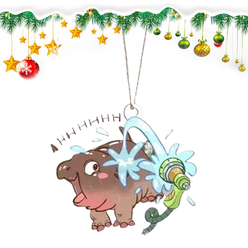 

Christmas Tree Animal Pendants Cute Hippo Christmas Pendants Tree Ornaments Keepsake Home Decorations Miniature Christmas