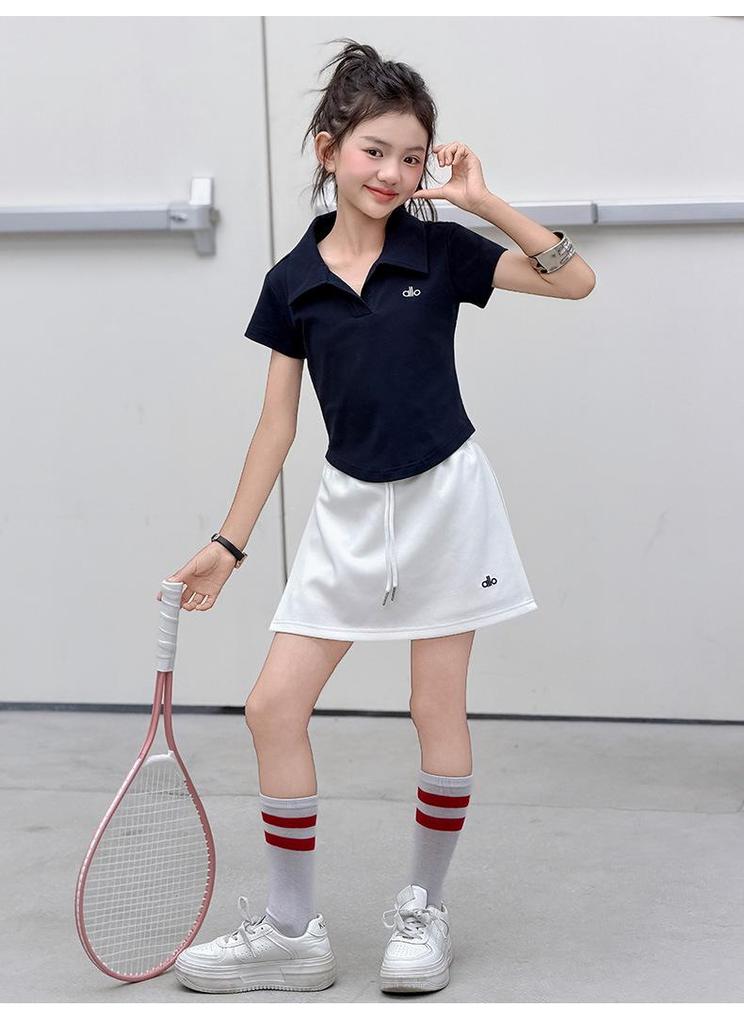 Girls' Stylish Summer Skirt & Pants Set - Two-Piece for Middle & Big Kids 2026