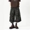 Unisex American Retro Camo High Street Wide-Leg Shorts