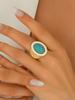 Inele Oval Turcoaz Elegant Culoare Aur Piatră Albastră Inel de Deget Stil Bohemian Boho Bijuterii de Petrecere Pentru Femei