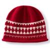 Vintage Fair Island Jacquard Knitted Cold Hat Women's Autumn and Winter Big Head Circumference Curled Wool Hat Warm Face Small Hat