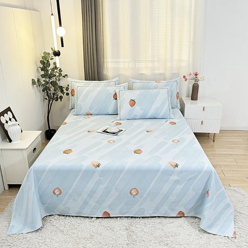Household double thickened old coarse cloth bed sheet single piece cotton quilt sheet student dormitory single bed pure cotton only 2pcs pillowcase