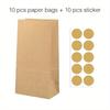 10 Pcs Colorful Solid Stripe and Polka Dot Stand-Up Bags with Stickers - 18x9x6cm Favor Gift Packing Treat Bags for Wedding