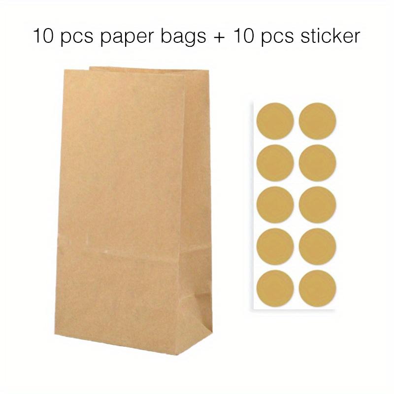 10 Pcs Colorful Solid Stripe and Polka Dot Stand-Up Bags with Stickers - 18x9x6cm Favor Gift Packing Treat Bags for Wedding