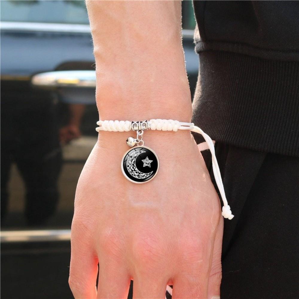 Sun Moon Couple Bracelets Adjustable Hand Chain Retro Braided Bracelet  Couple Jewelry Gift