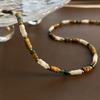Collana clavicolare di moda di lusso vintage con perline naturali per donna
