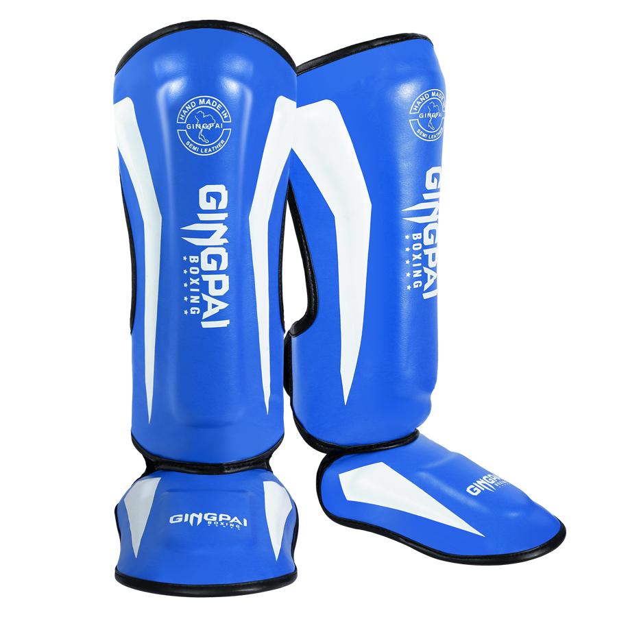 Gingpai Thicker Boxing Shin Guards Martial Arts Muay Thai Leg Taekwondo Feet Ankle Protectors for Maximum Protection