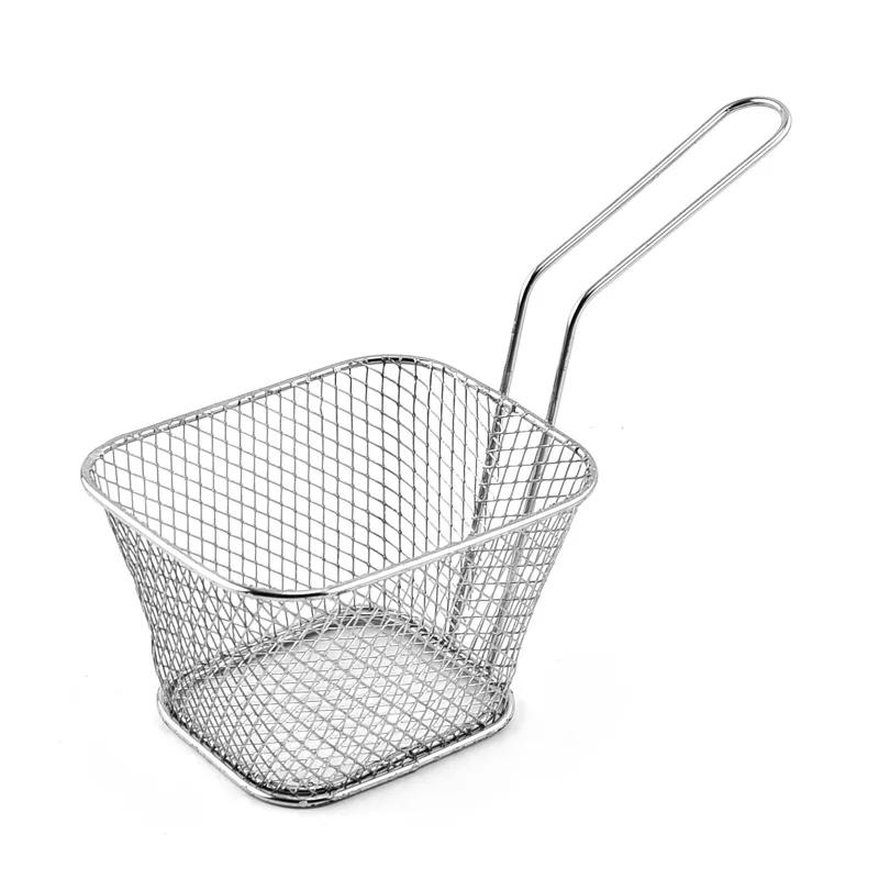 Panier à Friture Chaud Créatif Maille Fine Frites Puce Outil de Cuisine Acier Inoxydable Friteuse Maison Paniers à Frites Filtre