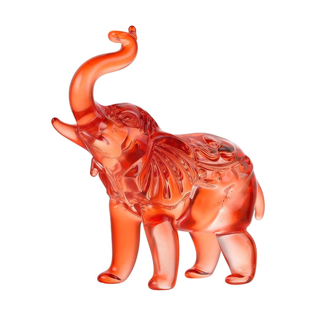 Carina Statuetta Elefante in Vetro di Cristallo, Regalo da Collezione per Amante degli Elefanti Statua Animale Ornamento per Decorazioni Domestiche