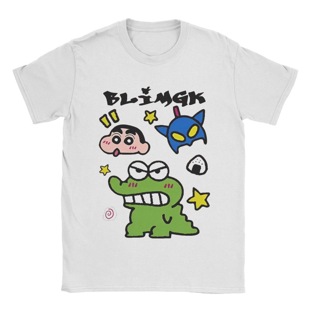 Crayon Shinchan Tshirt Unisex Unisex Cute Anime Unisexga Vintage Pure Cotton Tees Round Collar Short Sleeve T Shirt Gift Idea Tops