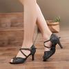 Standard Tanzschuhe Damen Latin 7,5 cm Bachata Tango Tanzschuhe Salsa Ballroom