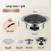 Smokeless Charcoal Grill Set with Tea-Boiling Feature, Ideal for Outdoor and Household Use.