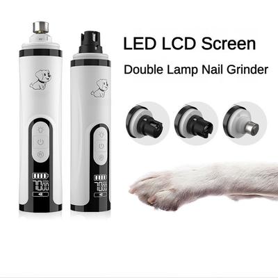 Household LED Dual Light Pet Electric Nail Grinding Machine High Power  Rechargeable Pet Nail Clipper