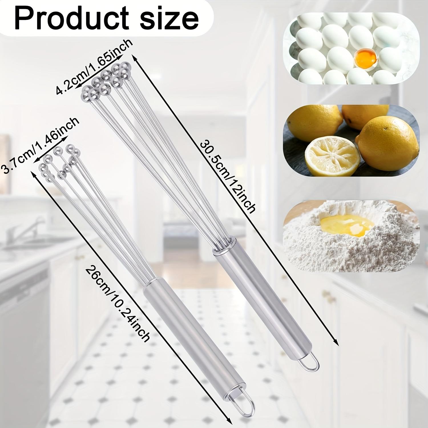 

Stainless Steel Ball Whisk | 304 Stainless Steel, Ideal for Whipping and Mixing, SHAON Brand, Non-Electric Kitchen Tool 10 Inches