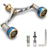 HEIGHTEN Reel Handle with Compatible with Shimano and Daiwa Spinning Arch Engine Series Finish Gunmetal 98/110mm 24.5mm Knob, Reels, (Burnt - & Gold,