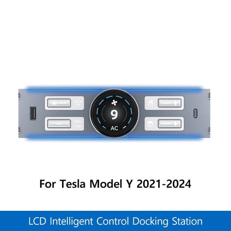 LCD Intelligent Control Docking Station For Tesla Model Y3 Knob Control Center Console Modification General Console Accessories