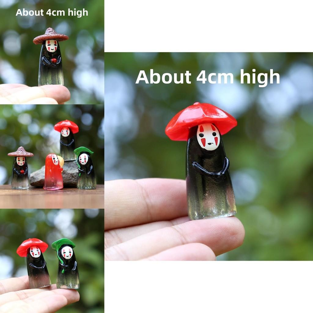 No Face Man Holding Umbrella Sitting Posture Hat Mini Model Desktop Ornament For Kids And Collectors