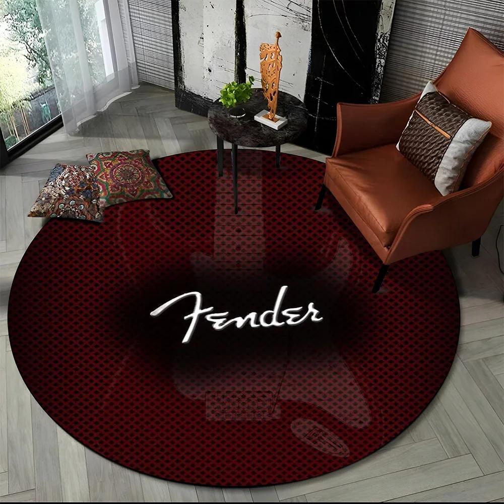 29 Style New Fender Retro Guitar Instruments Music Round Carpet Rug for Bedroom Living Room Sofa Decoration,pet Decor Floor Mat