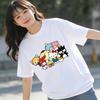 The 2026 New Sanrio Character Group Cartoon Print Tshirt Is A Casual Short Sleeve Top Set for Girls and Boys for Families