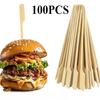 Holz Grillspieße Hamburger Garnitur Bambusstäbchen 12cm Einweggabeln Barbecue Sandwich Obst Kochwerkzeuge Party Zubehör