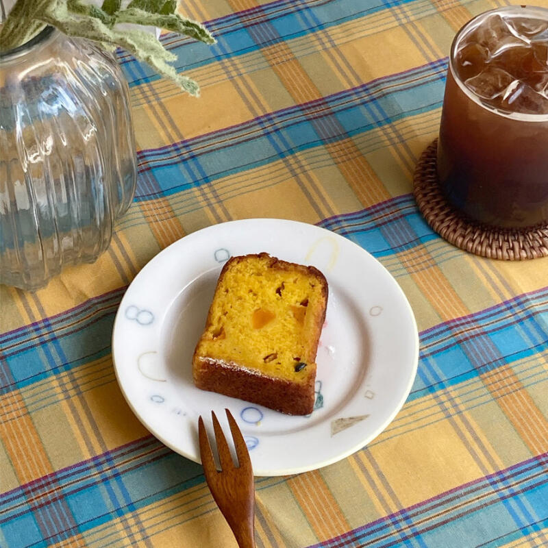 Vintage Check Waterproof Tablecloth 2-Piece M Yellow