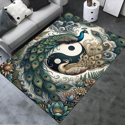2025 New Peacock Carpet Rug for Living Room Bedroom Home Sofa Decoration,Kids Play Non-slip Floor Mat119