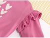 2024 Spring Cute Heart Print Pullover for Girls - Casual Crew Neck Sweatshirt for Baby and Children.