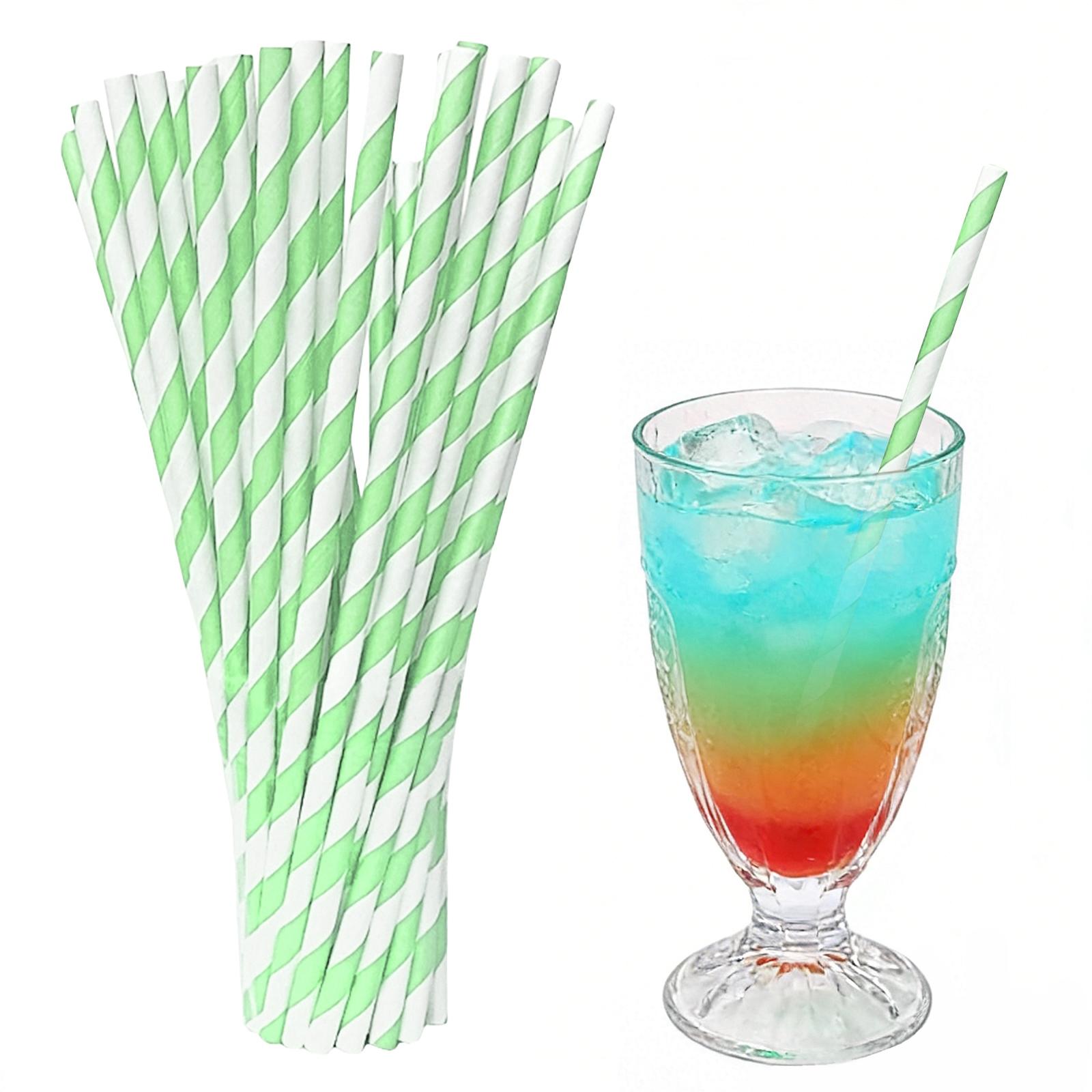 

Трубочки из крафт-бумаги, разноцветные в полоску, идеально подходят для украшения вечеринок, десертов, выпечки, баров и напитков.. 100 штук. One Size