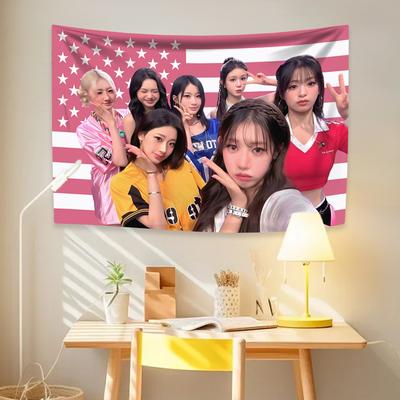 Kpop Girl Group Tapestry B-BABYMONSTERS American Flag Home Decor Wall Hanging Bedroom Dorm Background Fans Gift Concert Banner
