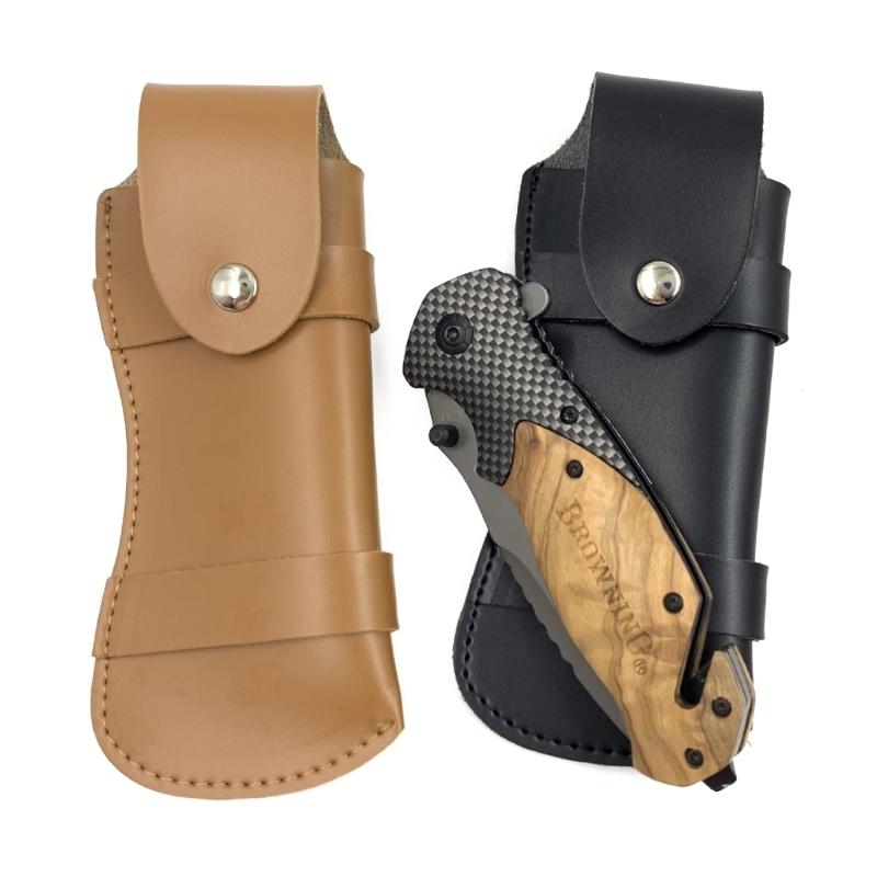 PU Knife Pouches Folding Knife Sheath Folding Knife Pouches Durable Kitchen Accessories PU Knife Sheath for Everyday