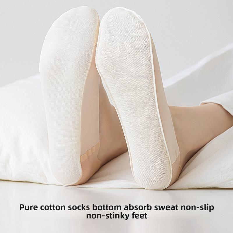 Hidden-invisible Women's Socks - Summer Lightweight Cotton-bottom Sweat-absorbing Silicone Anti-slip Non-slip Short Socks