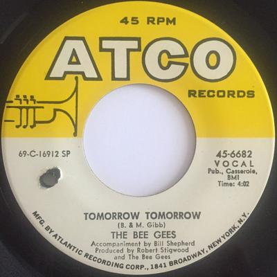 7-Zoll Schallplatte BEE GEES - Tomorrow Tomorrow 456682 ATCO Records 1969 US Rock Gebraucht
