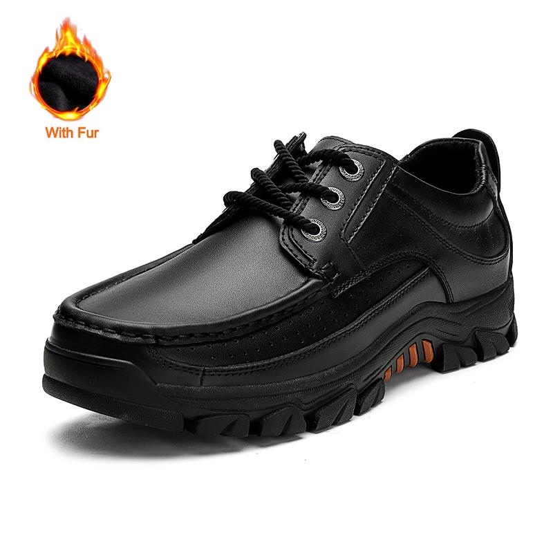 Fashion Genuine Leather Casual Shoes Fashion Non-slip Comfort Outdoor Hiking Shoes Handmade Classic Men Walking Shoes Plus Size 38-48