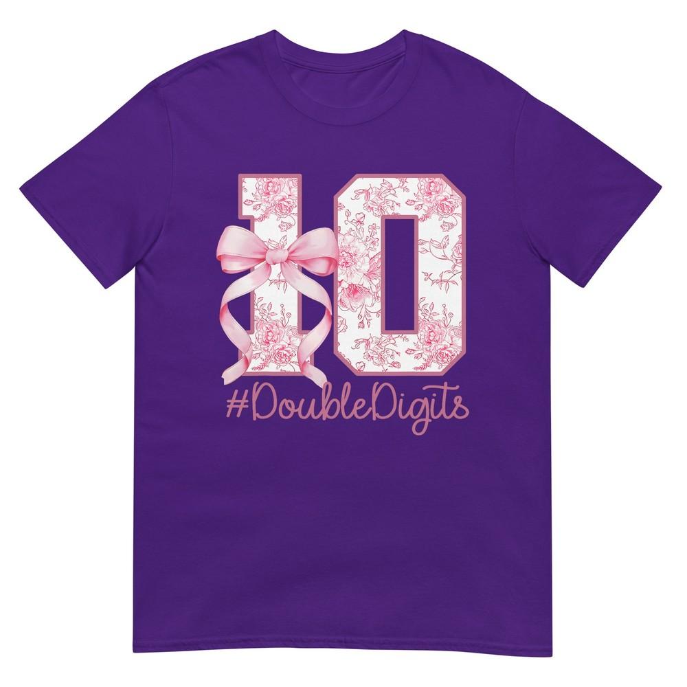 10th Birthday Girl Pink Coquette Bow 10 Year Old Aesthetic Tshirt