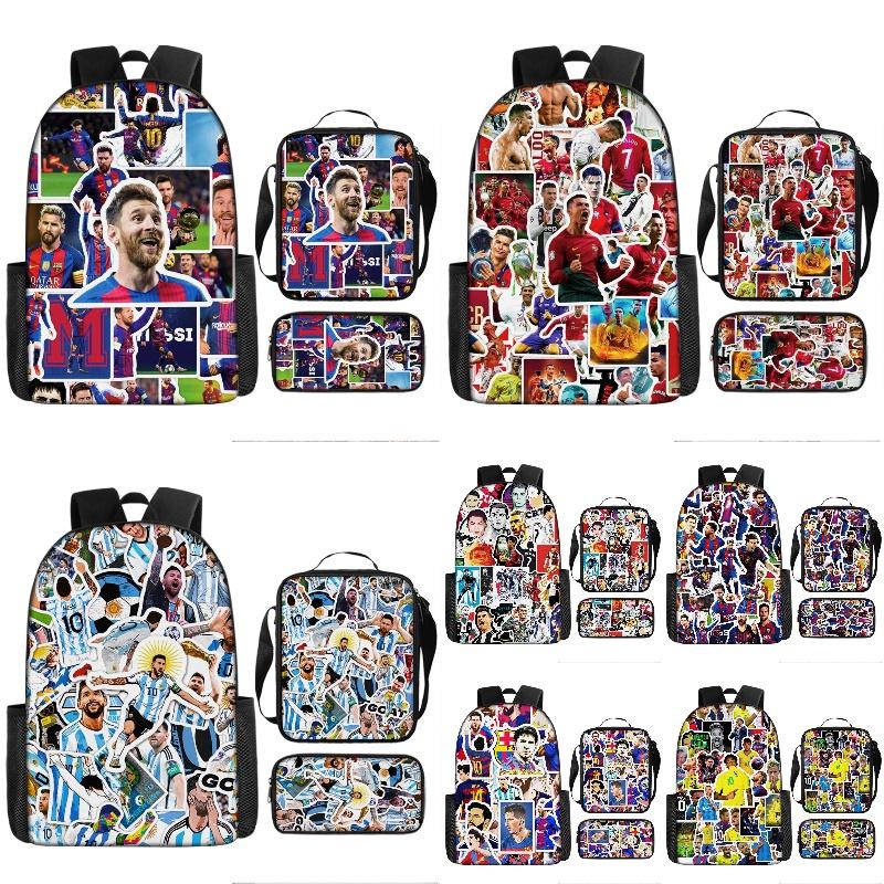 Hot-selling Digital Printing Messi School Bag Set Breathable Durable Cute Style