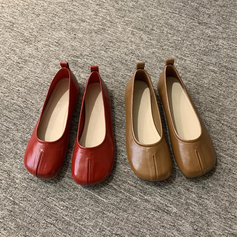 Soft sole Mori retro pig's trotters single shoes women's 2025 summer new French round head flat bottom lady gentle beanie shoes