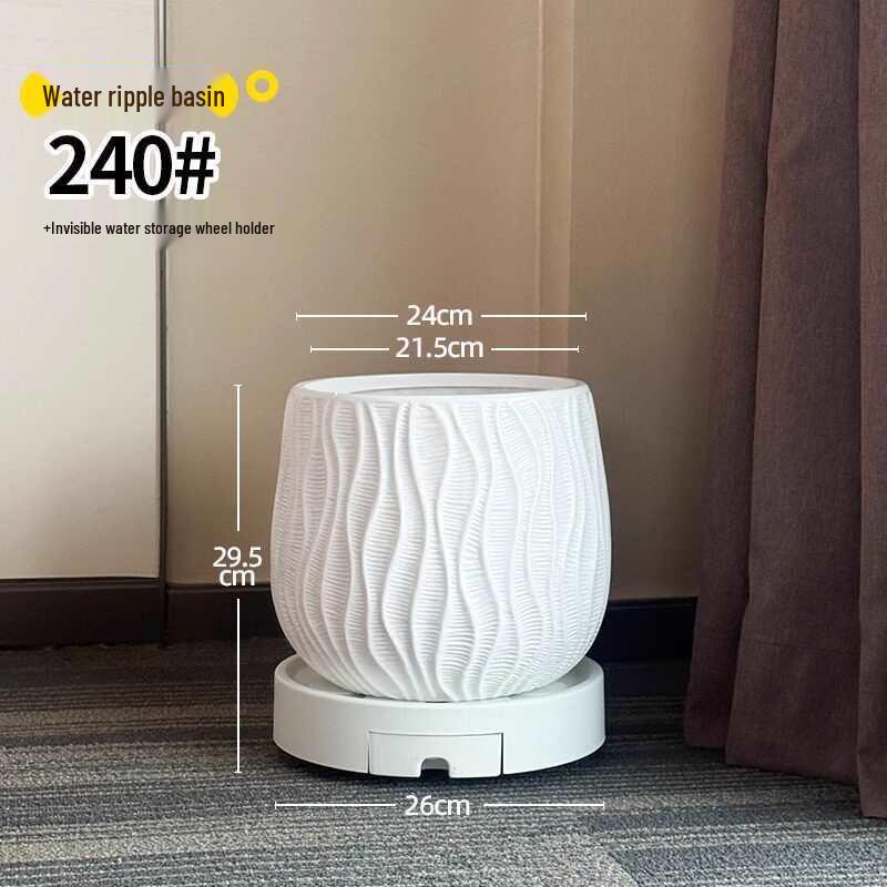 Large Caliber Resin Flower Pot for Monstera Deliciosa - Durable, Thickened Design with a Luxurious Touch