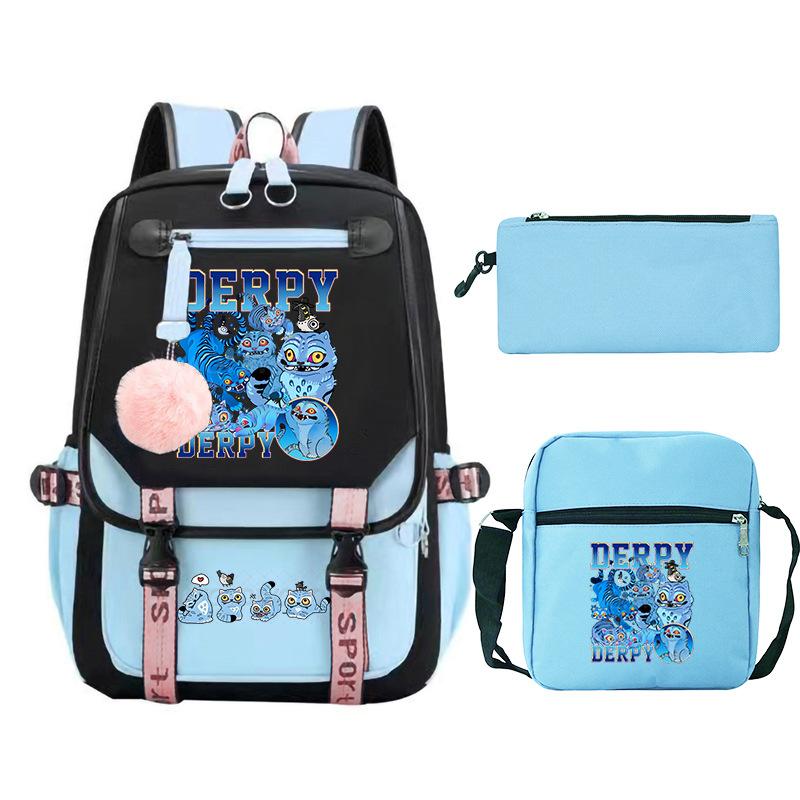 Animation Cartoon Peripheral Printing Children'S Backpack Campus Large Capacity Primary And Secondary School Students Schoolbag Three-Piece Set