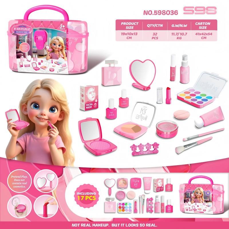 

Детская косметика Имитация Набор для макияжа для девочки Не размазывается Подарочная коробка Детские игрушки для игрового дома