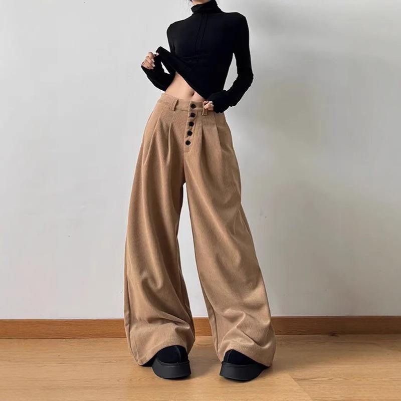 

Women s 2024 Winter American Retro Wide-Leg Casual Pants - Loose Fit, High-End Drape Design 3XL
