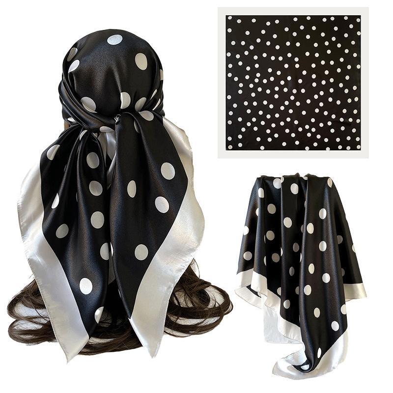 Wave headscarf women's artificial silk scarf 90 large square scarf satin shawl scarf