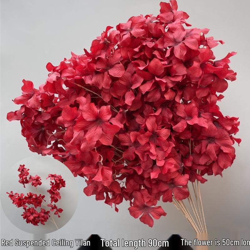 Shunran Dark Red Wine Artificial Wedding Flowers for Chinese Engagement Décor & Aisle Hanging Displays