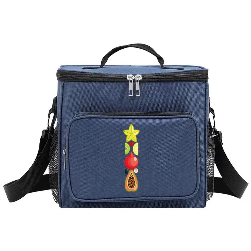 Lunch Bag Insulated Bags Cooler Box Thermal Organizer Handbag Camping Shoulder Storage Lunchbag for Men and Women Fruit Pattern